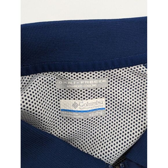 Columbia PFG Omni Freeze Men's Navy Blue 1/4 Zip Short Sleeve Pullover, XXL - Picture 10 of 10